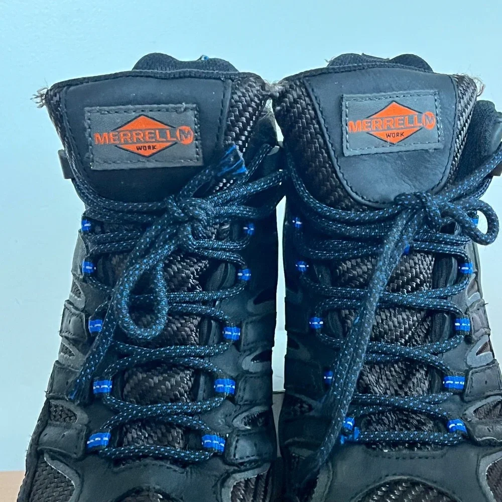Merrell Work Moab 2 Mid Waterproof Composite Toe Black‎ Boots Mens 7 J15751